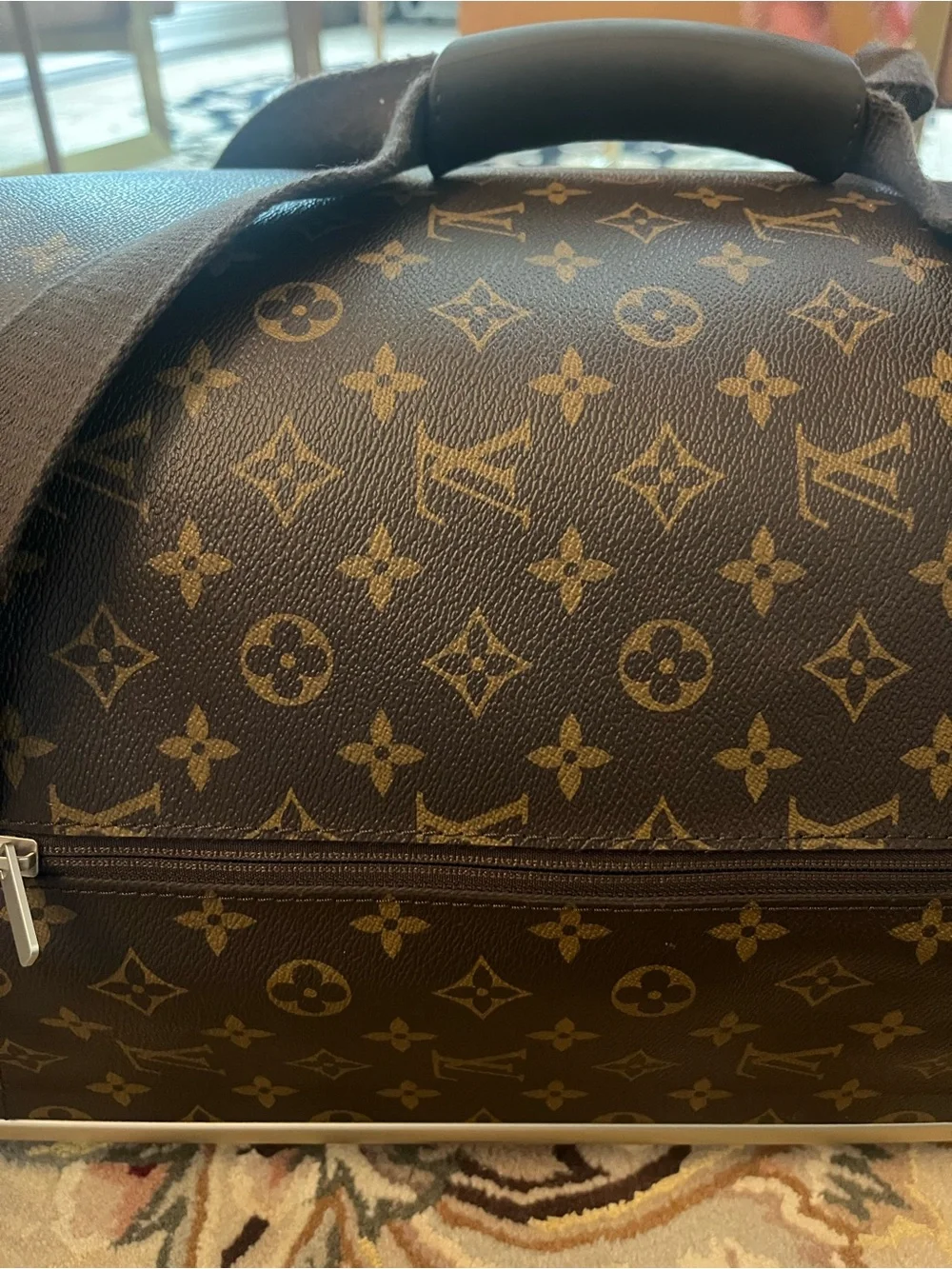 Louis Vuitton Monogram Canvas Trolley Bag in Brown with Tan Accents